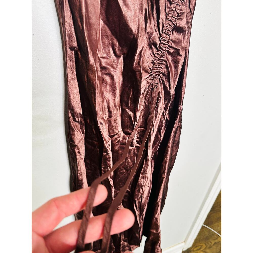 RAILS Women's Brown Satin Gabriella Sleeveless Slip Style Midi Dress Size XS - Picture 6 of 12